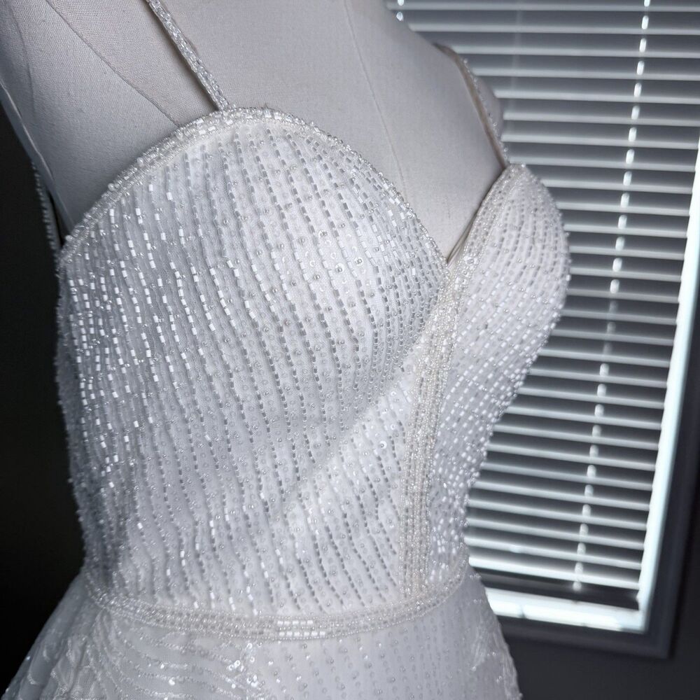 Morilee Rhianna Wedding Dress Size 9/10 Beaded A-Line Bridal Gown Altered #2095 - Picture 6 of 16